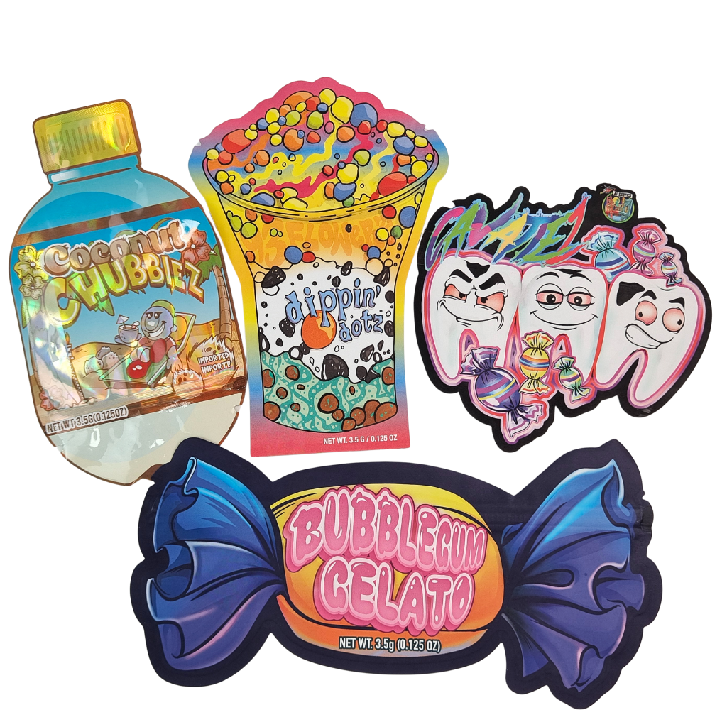 Túi Mylar có khóa zip bằng nhựa PE có thể đóng lại được 3.5g 7g 14g với logo tùy chỉnh, dùng để đóng gói thực phẩm, niêm phong, chống mùi, chống trẻ em, đựng thảo mộc, kẹo dẻo