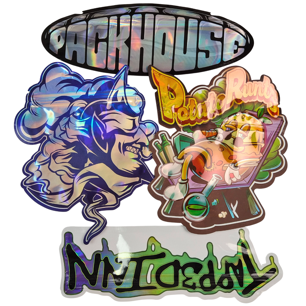 Sản phẩm bán nóng Thẻ Mylar cắt glossy Die với khóa niêm phong Thiết bị ăn có mùi chống mùi 3.5 7g 14g 28g Nấm kẹo cao su Thẻ nhựa in tùy chỉnh