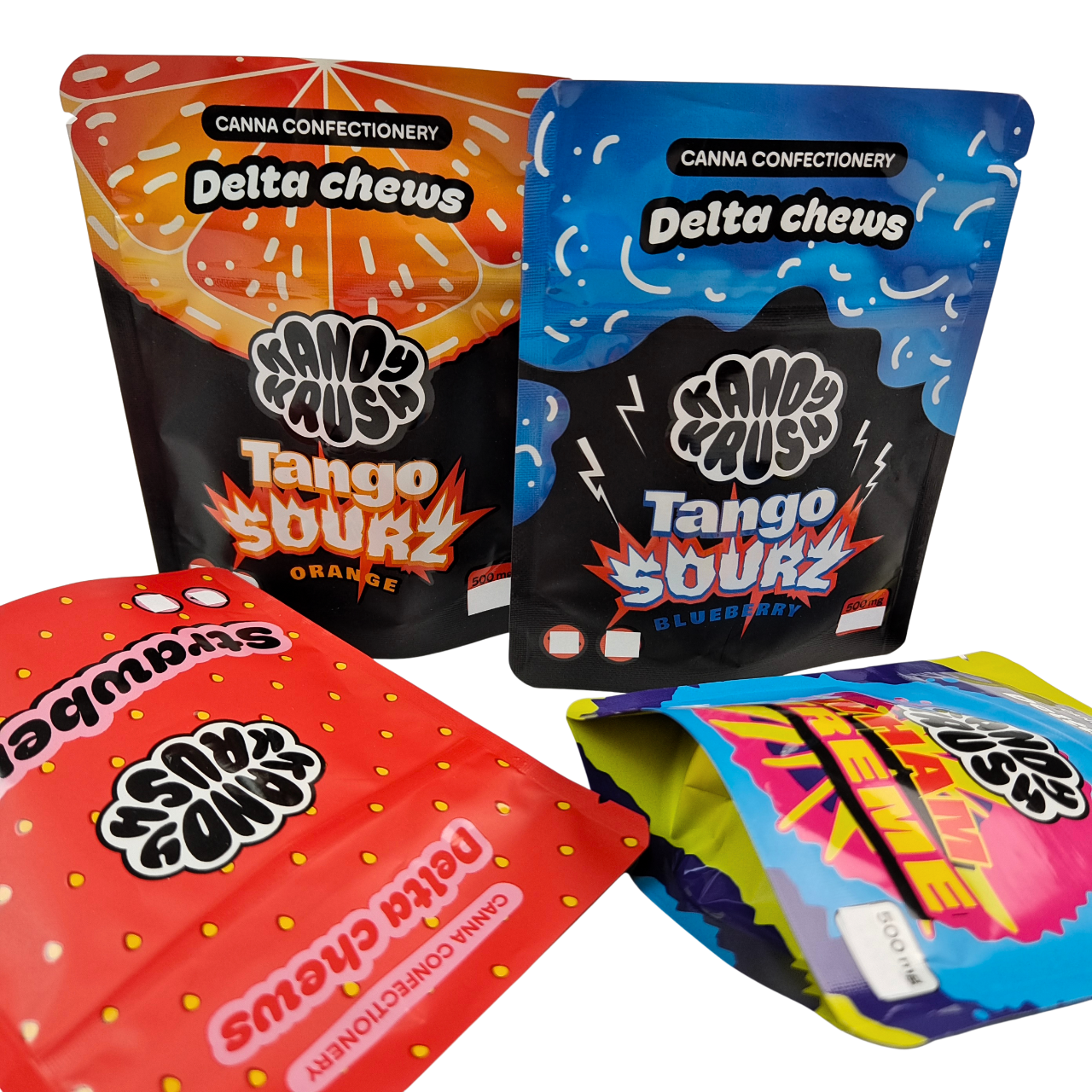 Túi Mylar Đứng 3.5g in Hình Cầu Vồng Tùy Chỉnh Đựng Đồ Ăn Được In Hình, Chống Mùi, Túi Hình Đặc Biệt Dùng cho Bánh Quy Kẹo Dẻo Cali Pack Combo