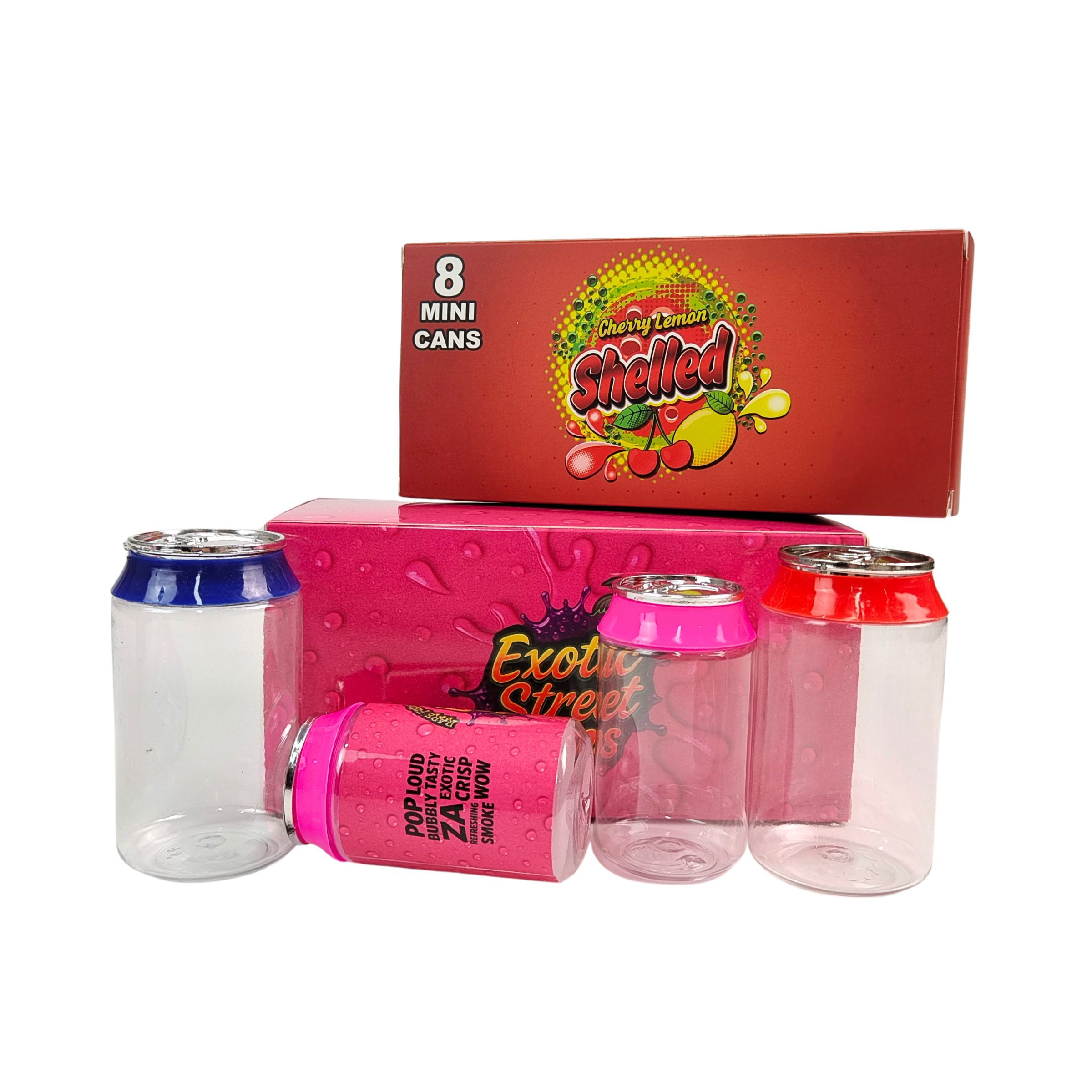 Nhãn hiệu tùy chỉnh Nhựa rõ ràng 3,5g & 7g PET Jar Với vít nắp nhôm Cho đường kẹo bánh quy đồ ăn đóng gói hộp giấy hiển thị