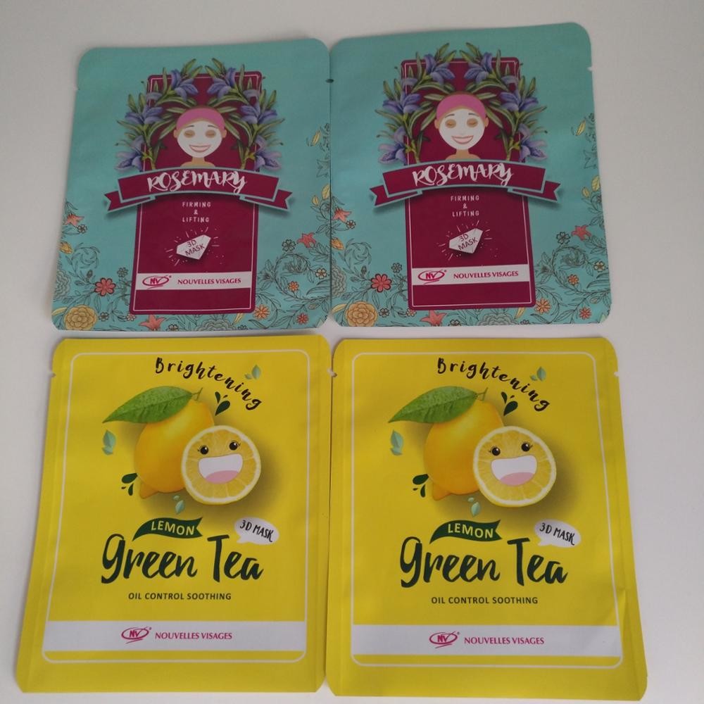 Matt Plastic Face Mask Packaging Holographic Tear Notch Với Laser Line Zipper