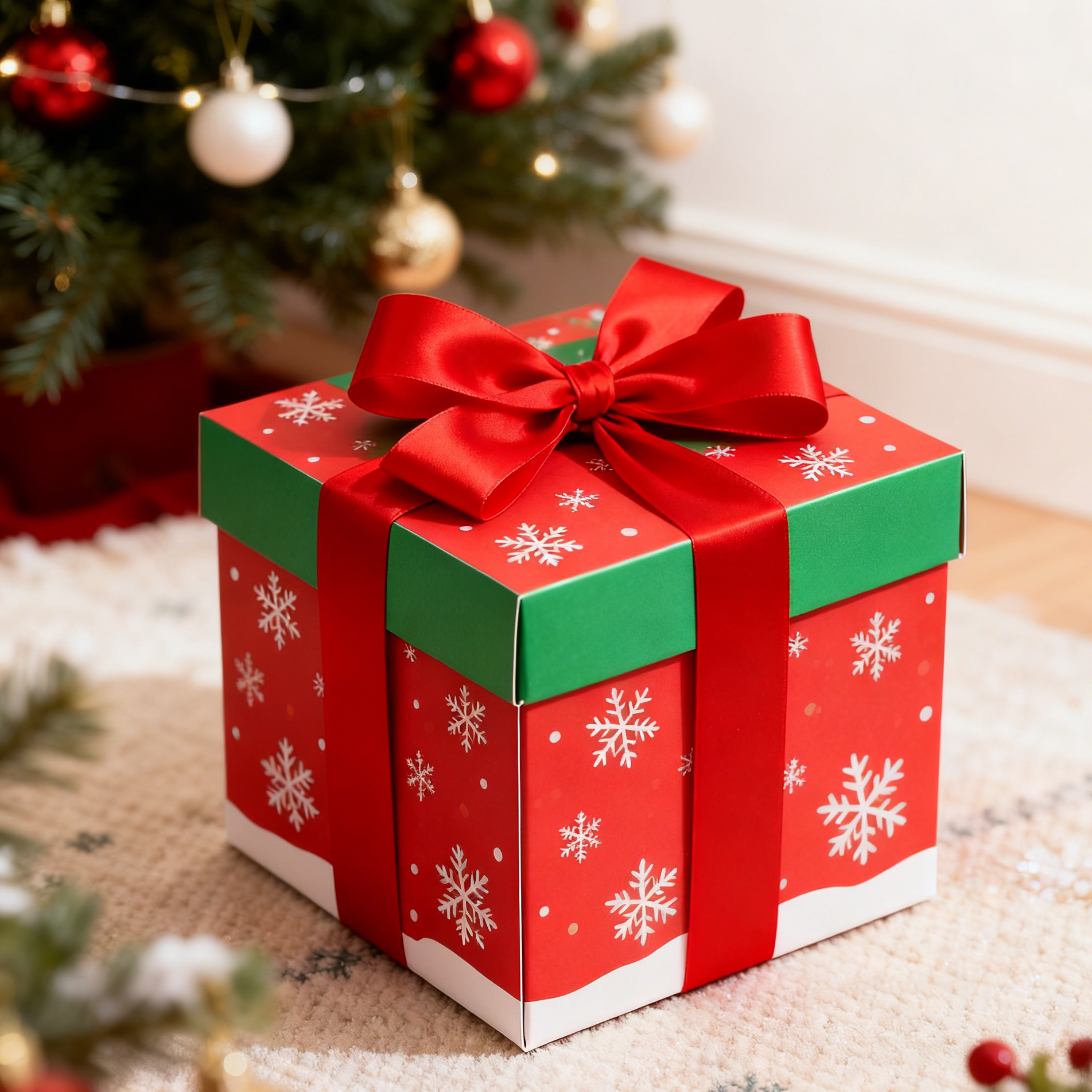 Hộp quà hình chữ nhật Kraft có thể tái chế, phân hủy sinh học, nắp gập, ruy băng, phủ UV, mờ, tùy chỉnh, hộp quà sinh nhật Giáng sinh