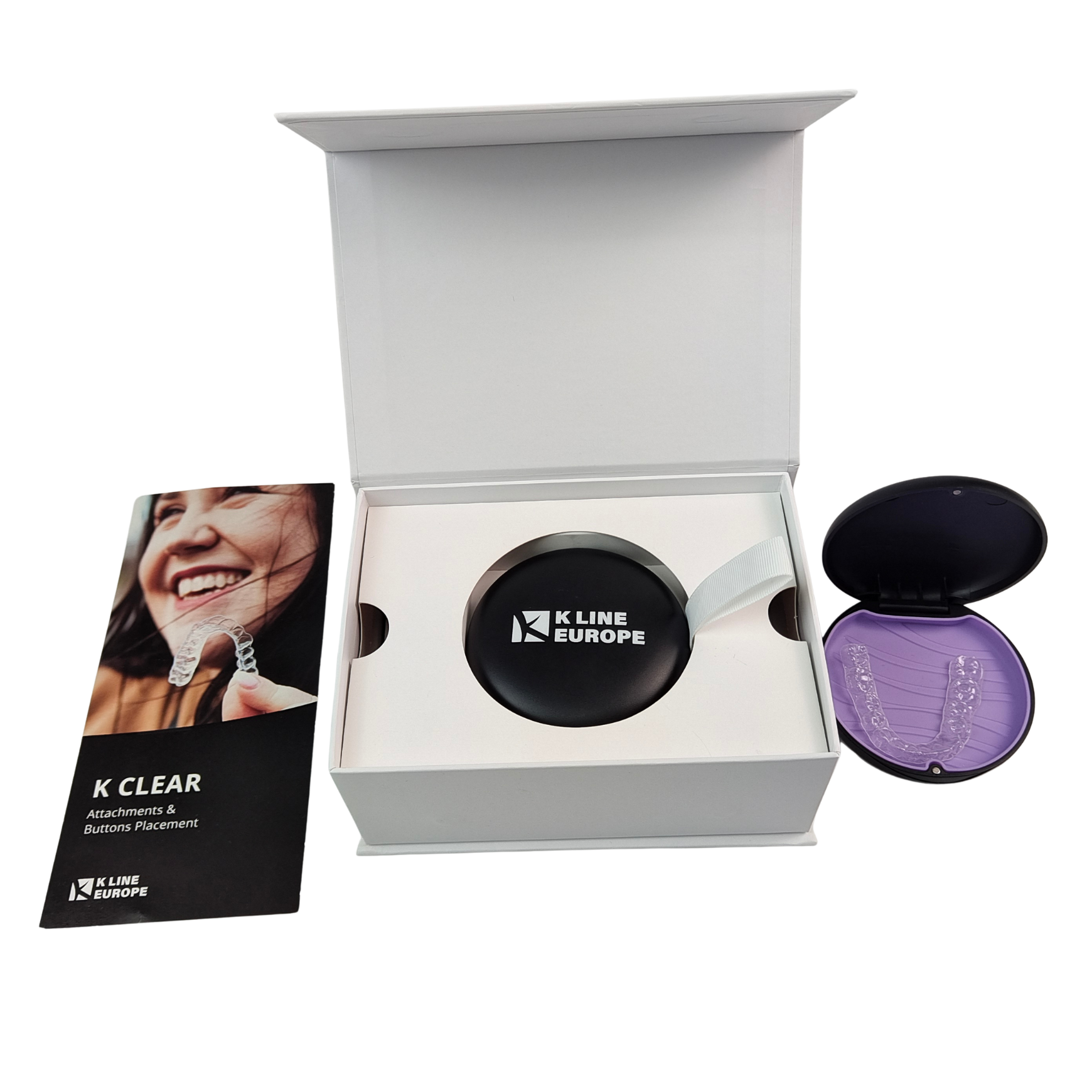 Nhãn hiệu tùy chỉnh răng vú Bộ dụng cụ hộp Orthodontic Aligner hộp đóng gói với giấy chèn răng Aligner hộp đóng gói