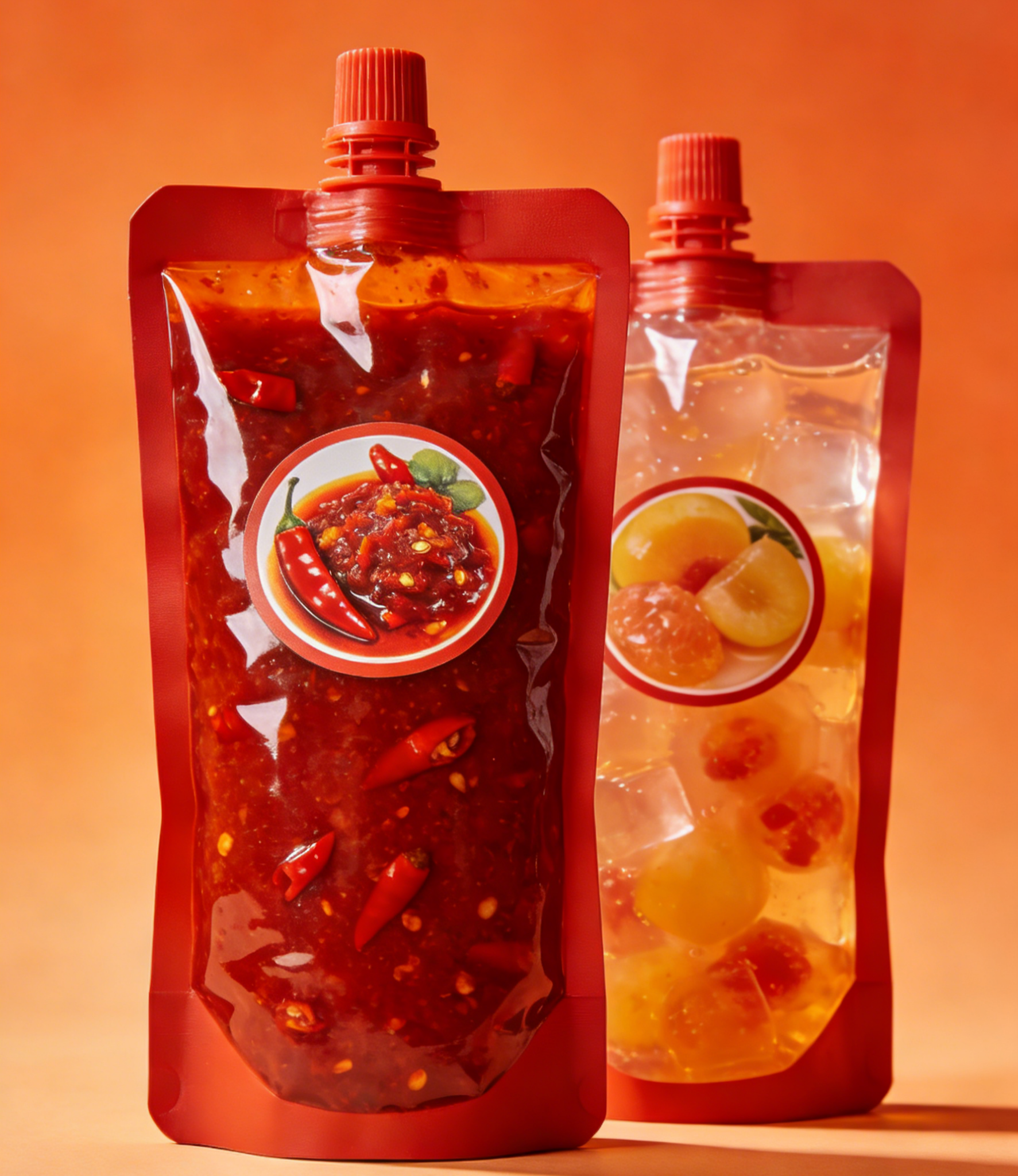 Túi đựng vòi chống rò rỉ150ml 200ml 300ml Doypack Cấp thực phẩm Tương ớt Nước ép thạch Túi đựng thức ăn cho trẻ em Đứng lên Túi vòi