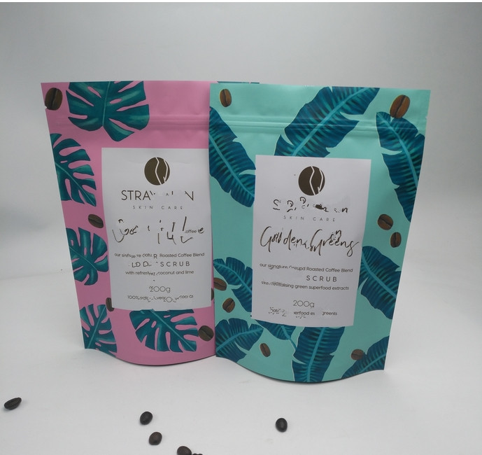 Cấp thực phẩm Đứng lên túi Túi nhựa Tùy chỉnh mờ Kết thúc cho đóng gói trà