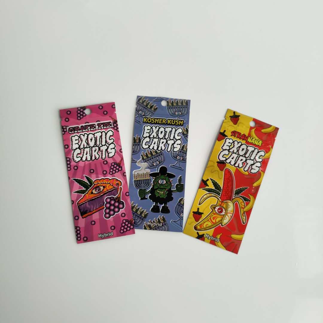 Vape Cartridge Bao bì thực phẩm Túi Logo tùy chỉnh Khóa Zip với cửa sổ rõ ràng