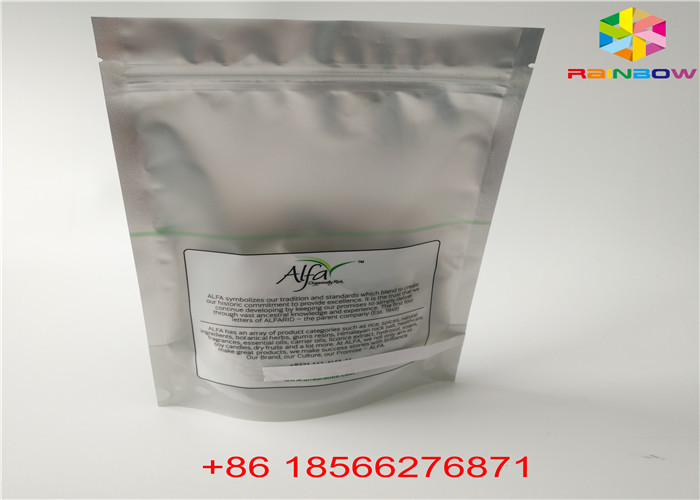 Glossy Silver Stand Up Túi nhôm Lá Bao bì Túi Vật liệu nhựa trong