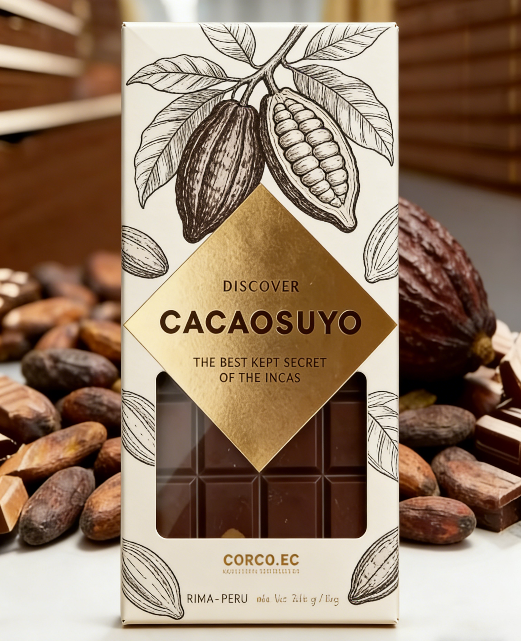 Hộp Giấy Kraft Tự Phân Hủy Cao Cấp, An Toàn Thực Phẩm, Có Cửa Sổ Trong Suốt Để Đóng Gói Thanh Sô Cô La