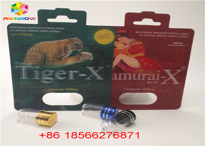 Sex Pill Blister Card Bao bì 3D Hiển thị Hộp Capsule Capsule Hộp có lỗ kép