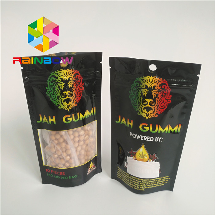 In lá nhiều lớp Mylar Ziplock đứng lên Túi Mmj Weed Cần sa Bao bì