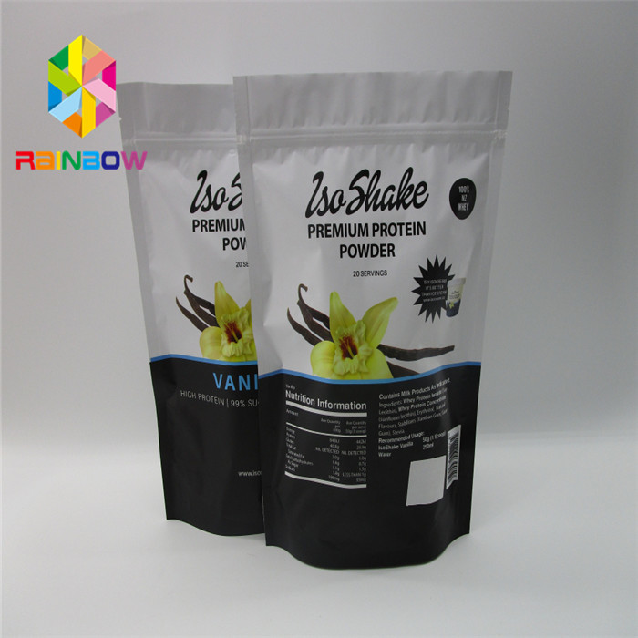 Túi nhựa có thể tái chế Bao bì Nhôm Lá Trà Thực phẩm Túi Ziplock cho Bột Protein