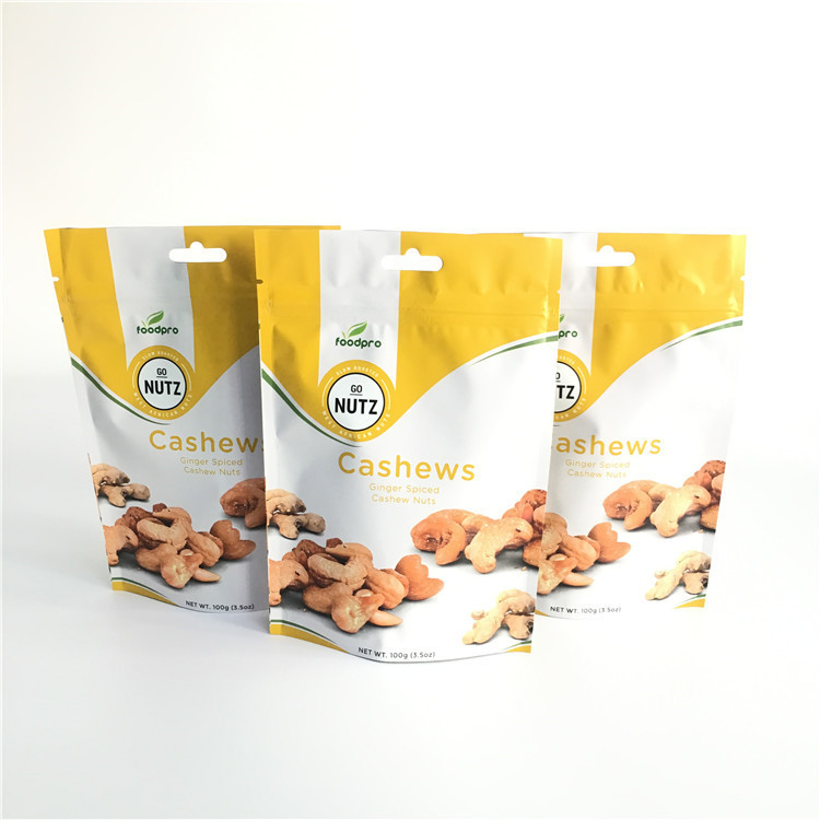 Tùy chỉnh in túi nhựa Bao bì đứng lên túi dây kéo với van khử khí một chiều