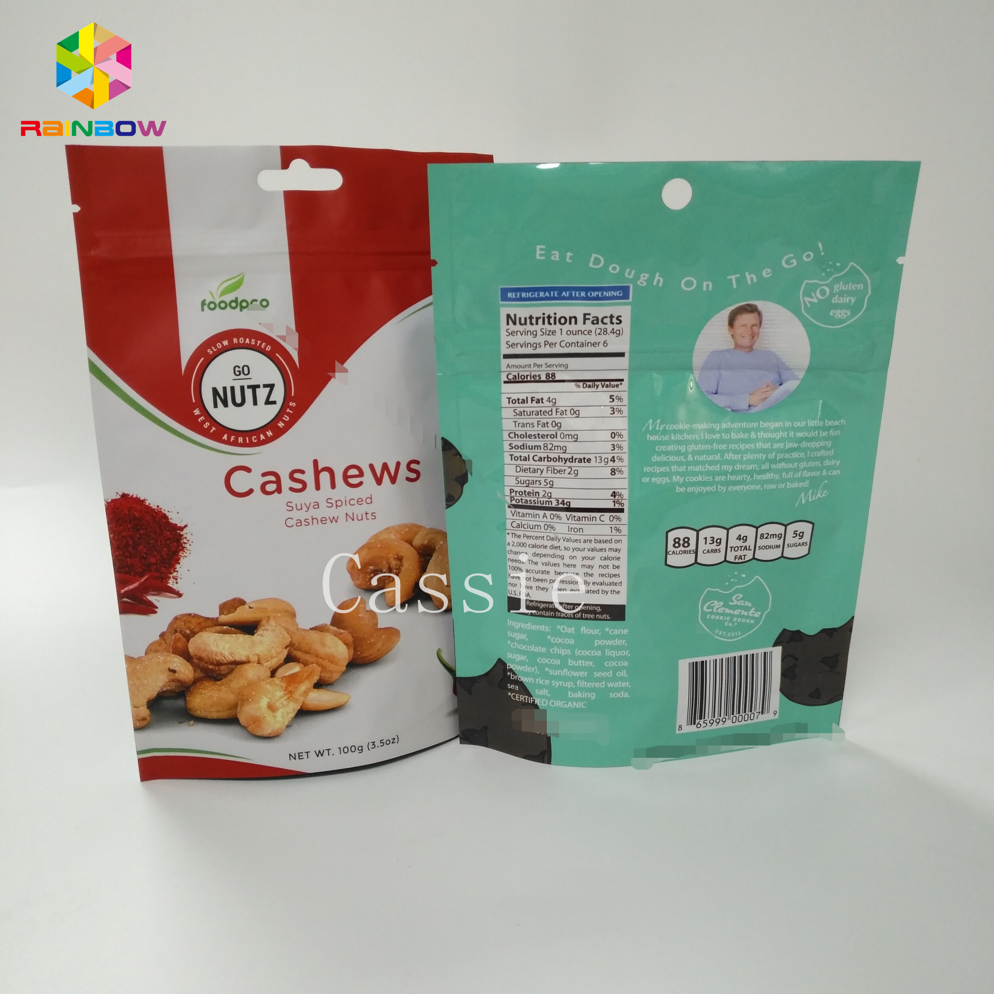 Heat Seal Popcorn Snack Bao bì thực phẩm Đứng lên Túi nhôm Chất liệu lá
