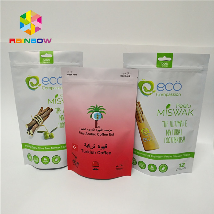 Nhiều lớp giấy bạc túi khóa kéo đứng lên bao bì túi tùy chỉnh in túi nhựa túi cà phê túi nhựa nóng bán