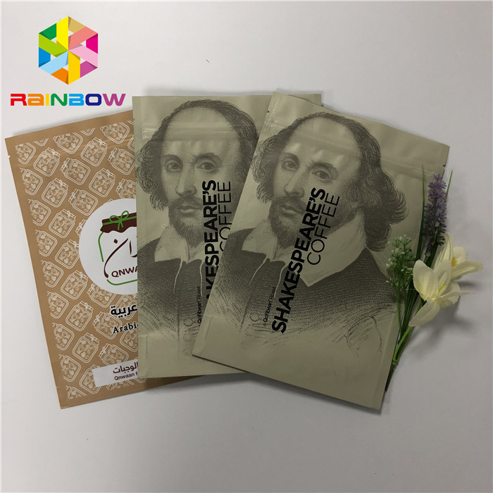 Doypack Resiplable Ziplock Đứng lên Túi cà phê Túi đóng gói 50-200 Micron