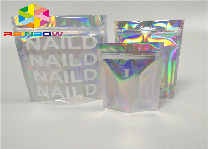 in ấn dây kéo nhựa mylar lá ziplock bao bì hologram laser hologram đứng lên túi zip túi cho quà tặng / chai