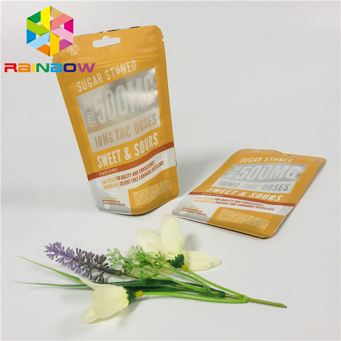 Snack Nuts Túi nhựa Đóng gói Tùy chỉnh In ấn Cửa sổ rõ ràng với Zipper có thể khóa lại