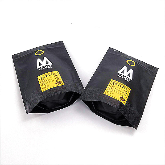 Resealable Stand Up Zipper Túi Túi Tùy chỉnh In nhiều lớp Màu đen mờ