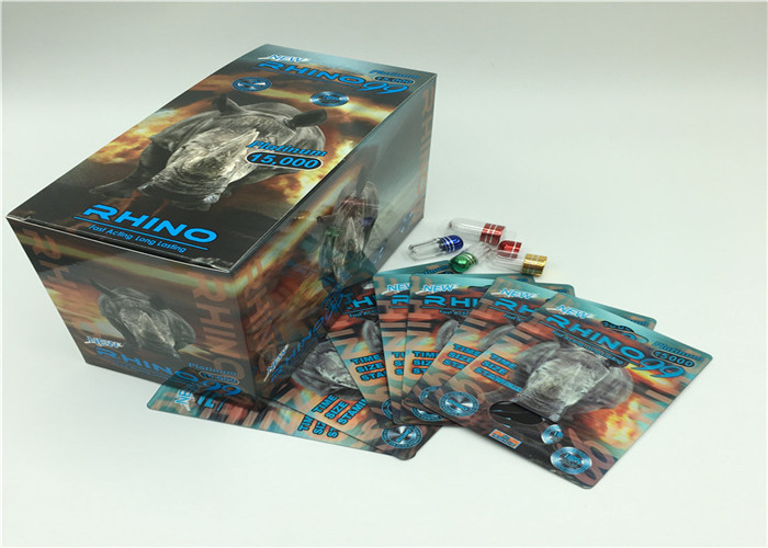 Gold 69K Rhino Powder Capsule Blister Pack Bao bì Thẻ 3D có nắp nhựa
