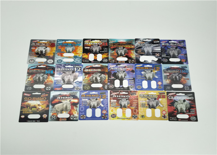 Fire Rhino50K Hiệu ứng 3d Vỉ bao bì Thẻ Gói thuốc tăng cường cho nam Thuốc viên nang