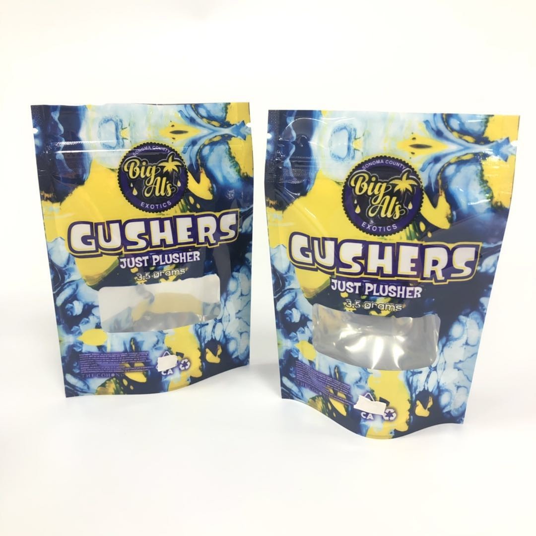 Mylar Lá Gushers Túi Thảo dược Hương Bao bì Thuốc đóng gói Đứng lên Túi Tùy chỉnh Logo