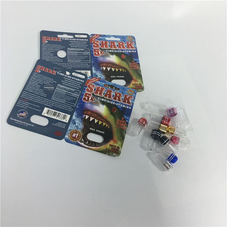 Viên nang thuốc tăng cường nam Rhino Hộp bao bì Hộp giấy cá mập vỉ