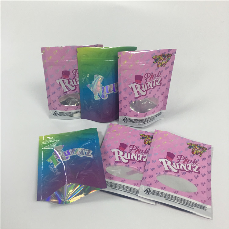 Matte Ziplock In thảo dược hương Bao bì Weed Wraps Hologram Rotogravure In