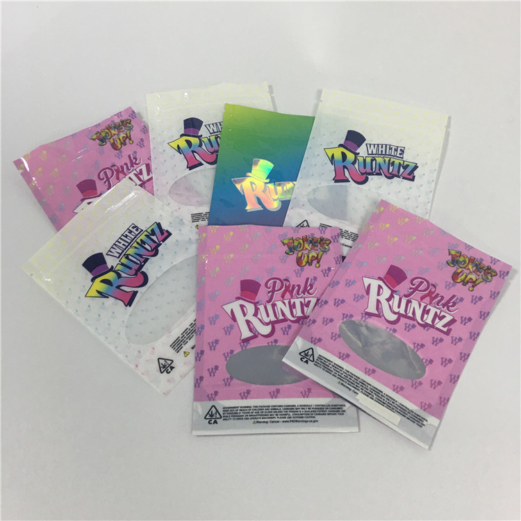 Túi nhựa chống cháy trẻ em Bao bì Runtz Glossy Bao bì Cookies Hạt giống mùi