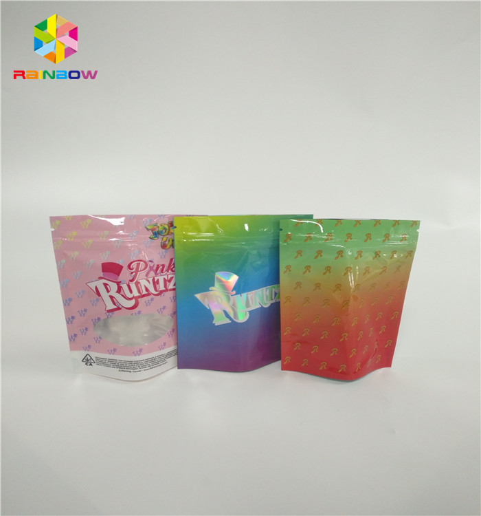 Trẻ em 3,5g Stand Up Zipper Túi Túi Tùy chỉnh In Runtz Pack Mùi Bằng chứng