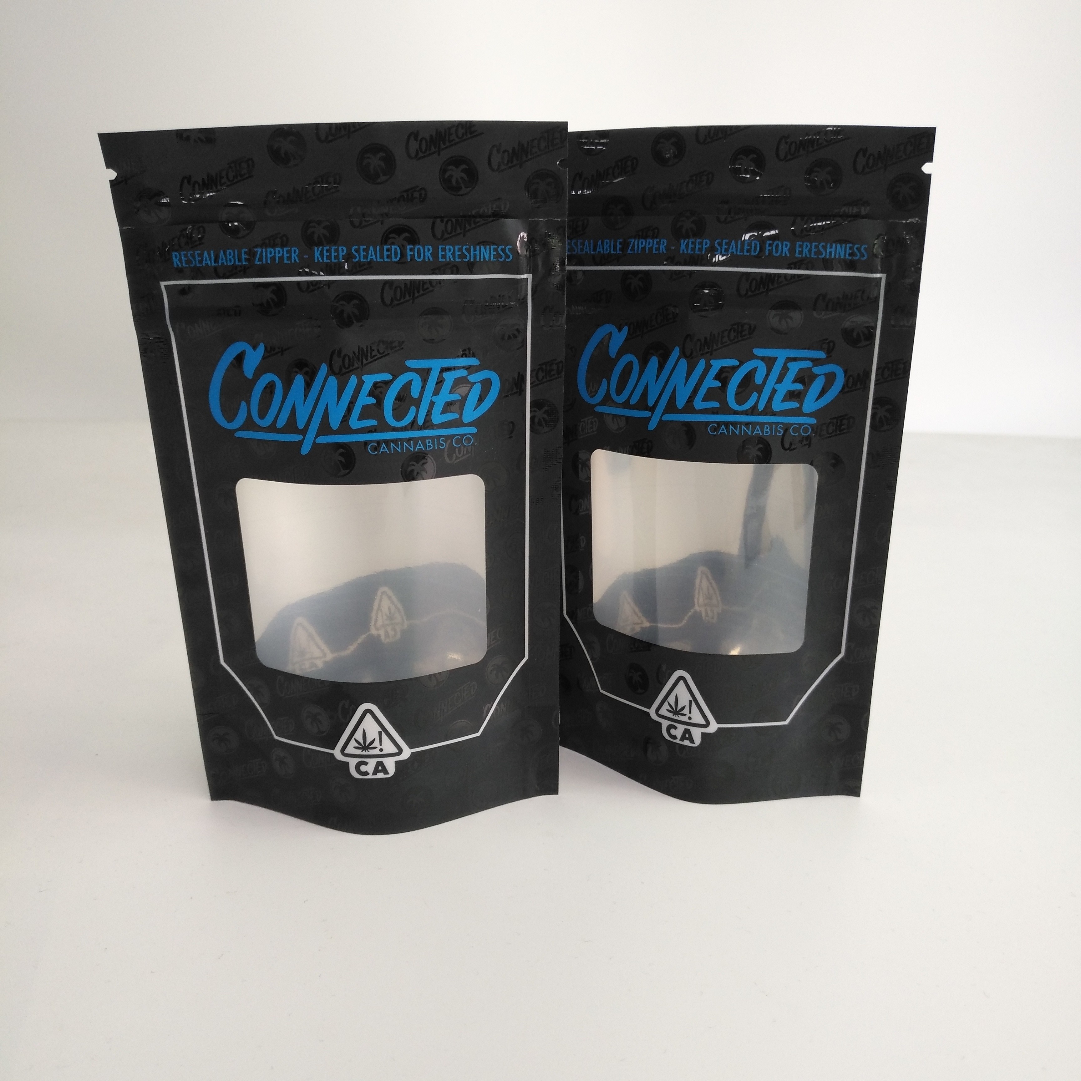 Smell Proof Resealable Zipper Đứng lên Zipper Zipper với cửa sổ nhôm bên trong