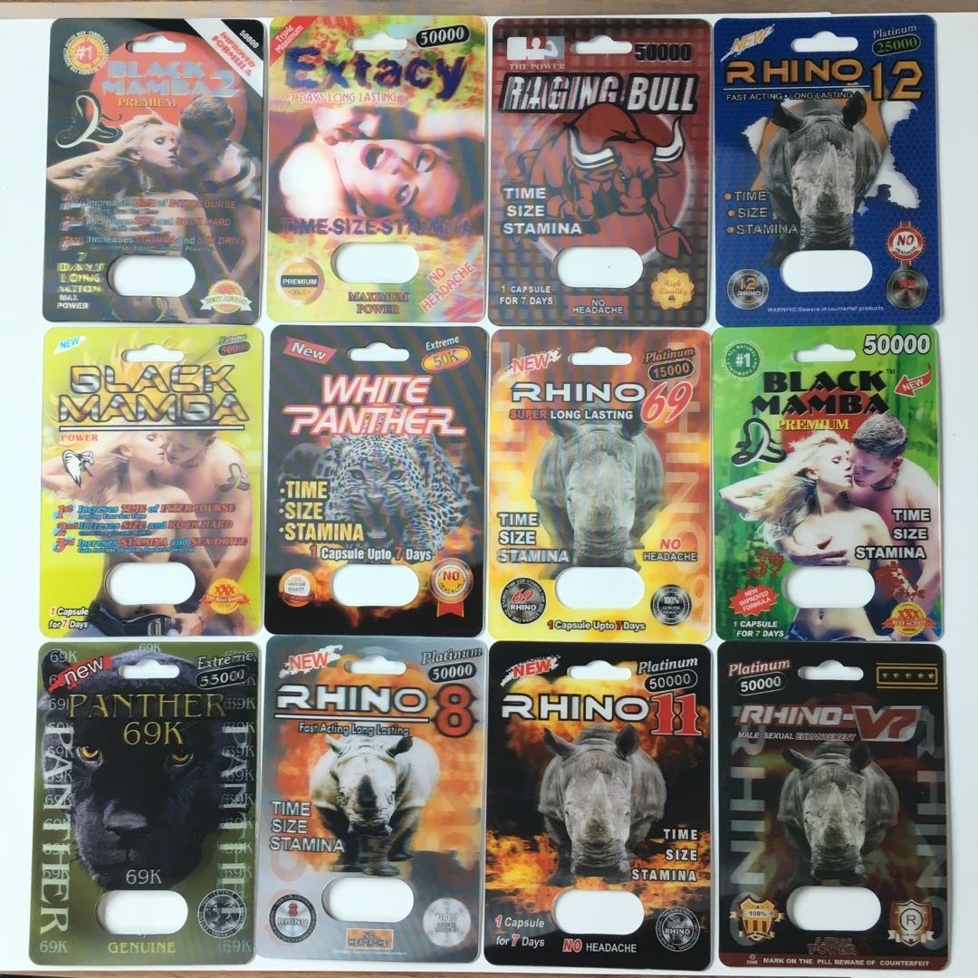 Bao bì giấy tái chế bao bì Panther Rhino 25k Gói thuốc tăng cường nam