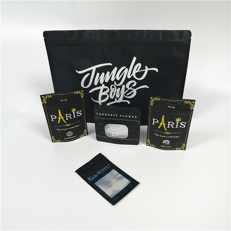 In kỹ thuật số Đứng lên Túi CBD Mùi Proof Weed Bao bì với cửa sổ rõ ràng