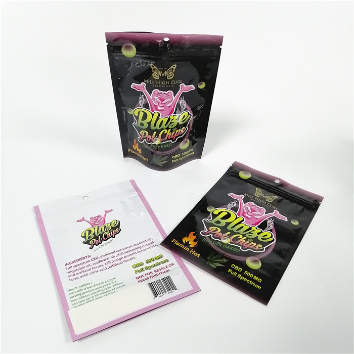 Tùy chỉnh in kỹ thuật số bao bì thảo dược đứng lên túi giấy Snack túi