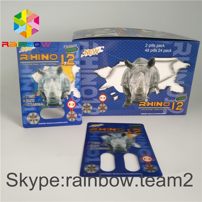 Gói vỉ tăng cường tình dục nam Bao bì 350g 400g Hộp hiển thị giấy cho viên nang