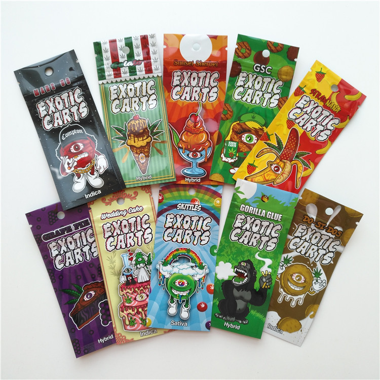Vape Cartridge Nhôm Lá Bao bì Túi Exotic Cart Túi Tùy chỉnh Logo