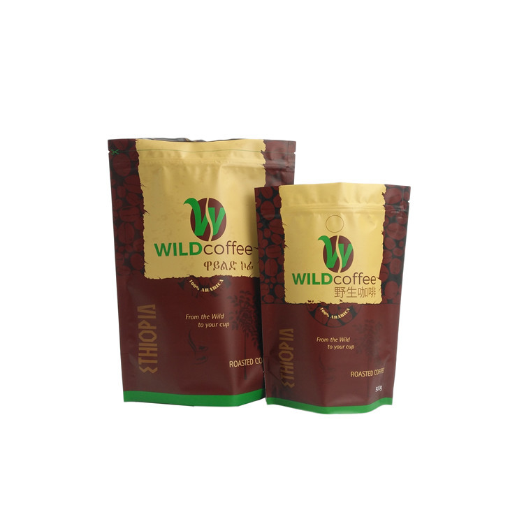 Tùy chỉnh mờ kết thúc túi trà cà phê, nhôm lá đứng lên túi với Zipper