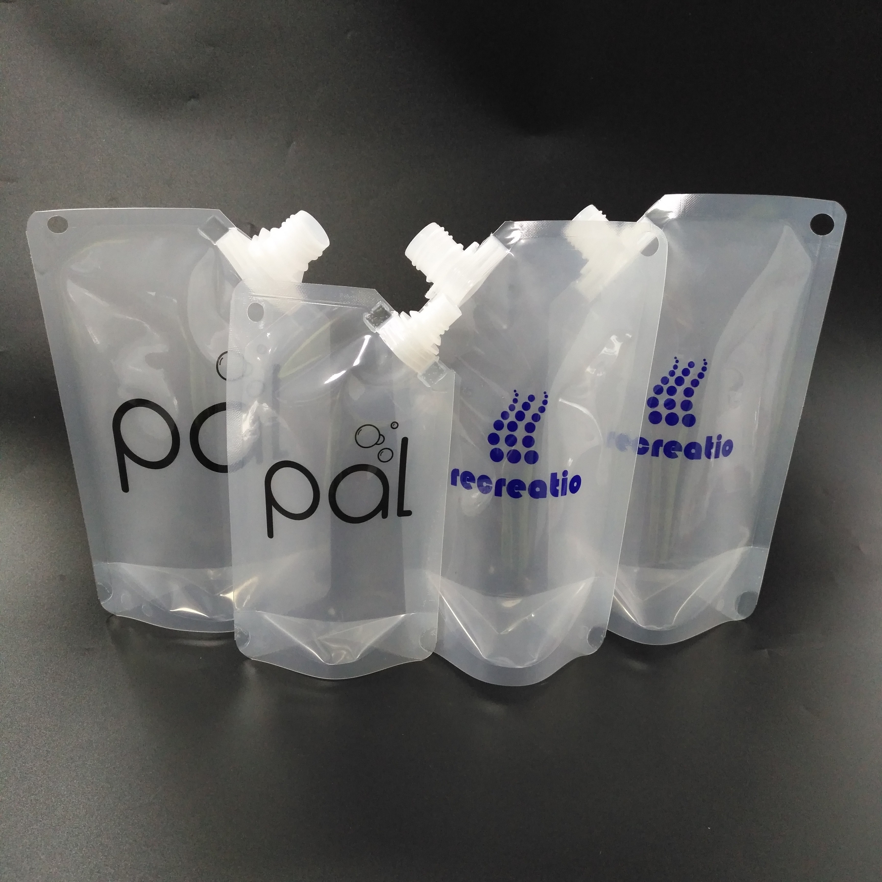 Niêm phong mạnh mẽ Trong suốt 1000ml Uống đứng lên Túi