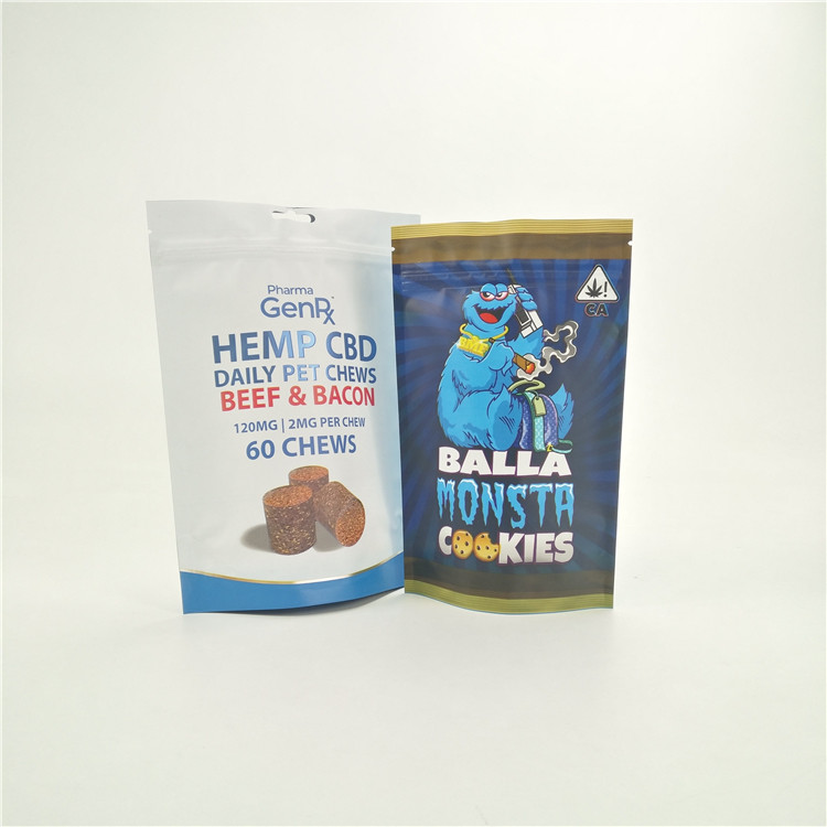 Tùy chỉnh túi bằng chứng trẻ em chống ẩm cỏ dại CBD runtz rừng cookie thuốc đứng lên túi