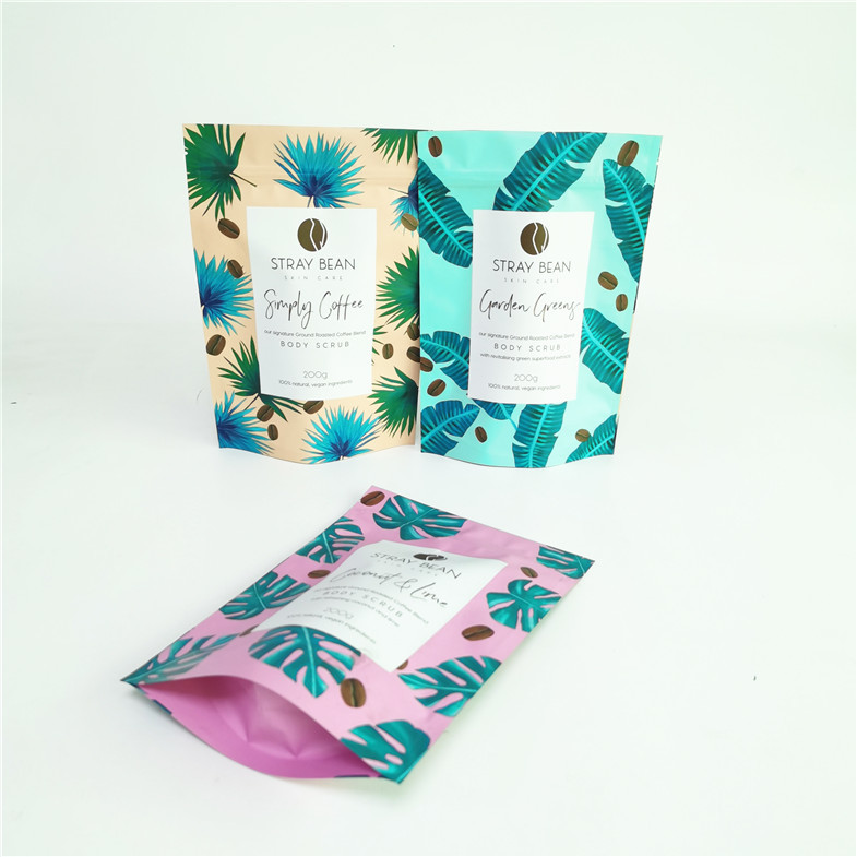 Tùy chỉnh Doypack Coffee Salt Face Scrub Bao bì Túi Bao bì Suger Body Scrub