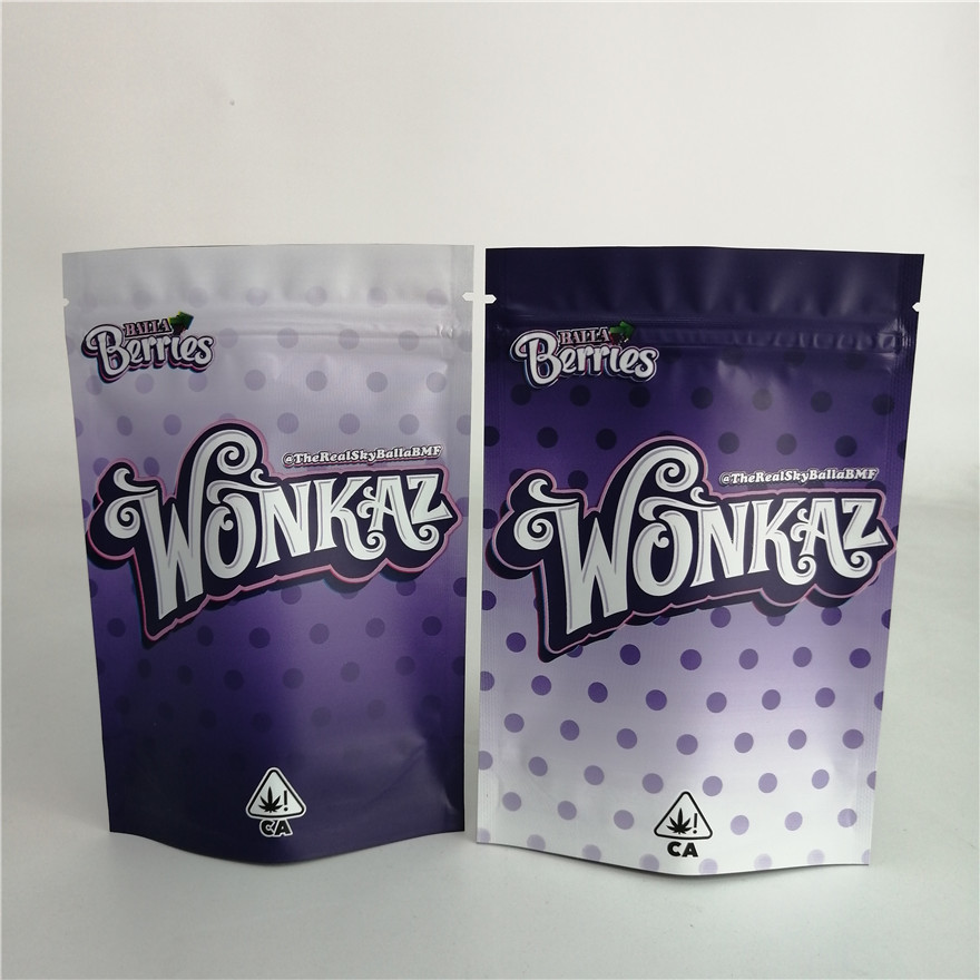 Tùy chỉnh 3,5g Cookie Nut Weed Đứng lên Túi có dây kéo Túi kẹo nhựa 7g 18g 24g