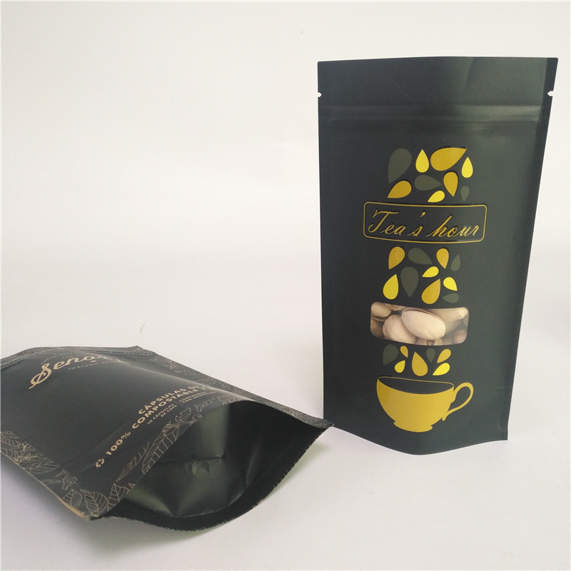 Túi giấy Kraft màu PMS có thể thay đổi được dây kéo 250G 500G 80gsm