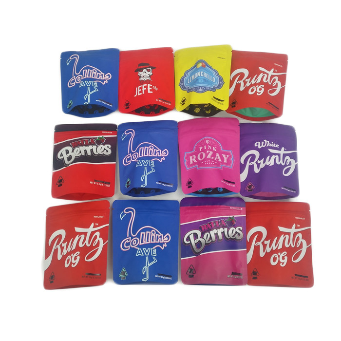 Soft Touch 3.5g Foil Ziplock Túi nhựa có mùi Proof Matte 3.5g 7g Cannabies Cookies Jefe Bao bì Mylar Bag Custom