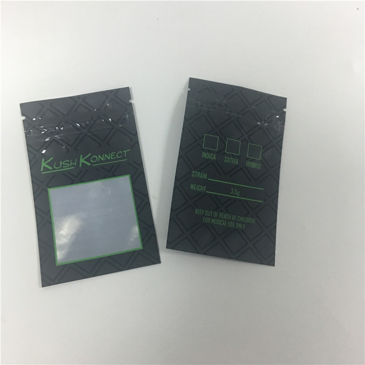 In UV KUSH PE Ngăn trẻ em mở túi thuốc lá bằng cửa sổ