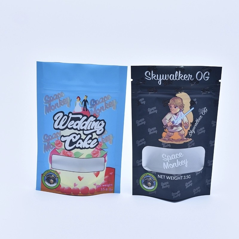 Túi bao bì Mylar cho CBD Weeds Kẹo cao su Kẹo gấu Holographic Túi có dây kéo Hương vị thảo mộc Hoa khô Túi bán lẻ thuốc lá