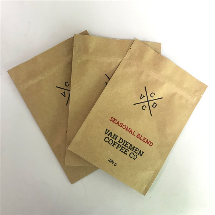 Kraft Zip Lock Stand up Pouches với Tear Notch và Matte Window