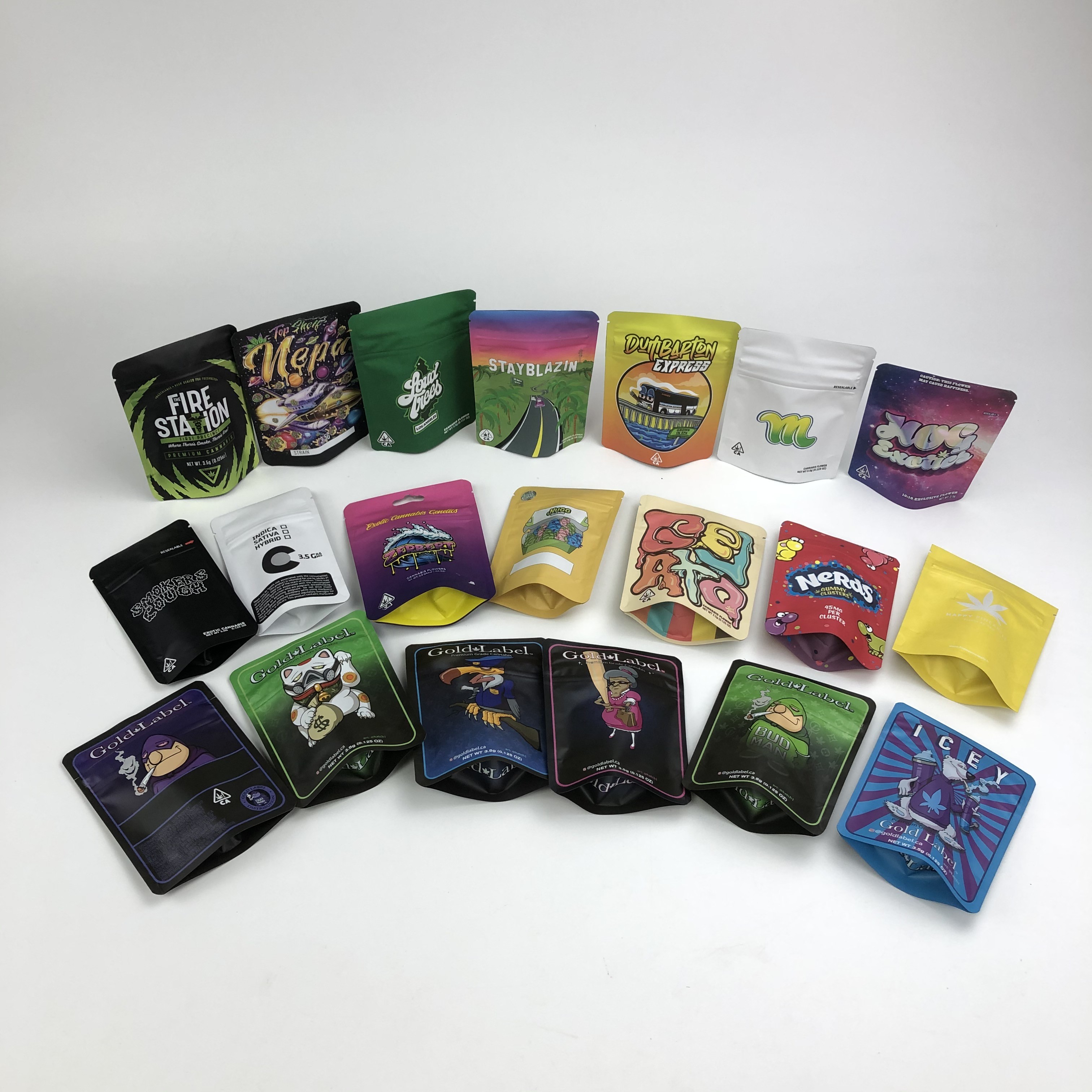 Túi đựng bánh quy chống mùi 100micron VMPET 3.5g 7g 14g Cannabies Mylar