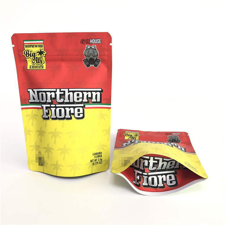 Gummy Mylar PE CMYK 180mic Herbal Stand Up Bag In offset