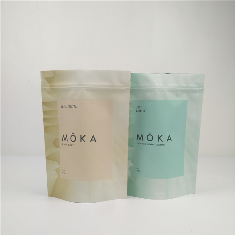 Túi đựng bằng nhựa nhiều lớp có dây kéo tùy chỉnh cho muối tắm