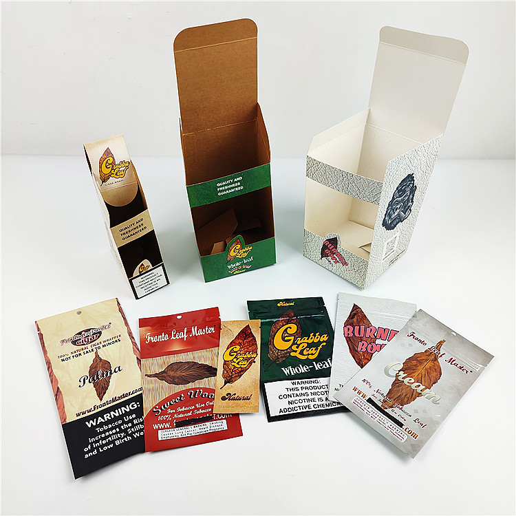 Hộp giấy bao bì gói điếu xì gà Grabba tùy chỉnh Cigarillo bọc hộp cajas chồi cỏ dại papel với plast
