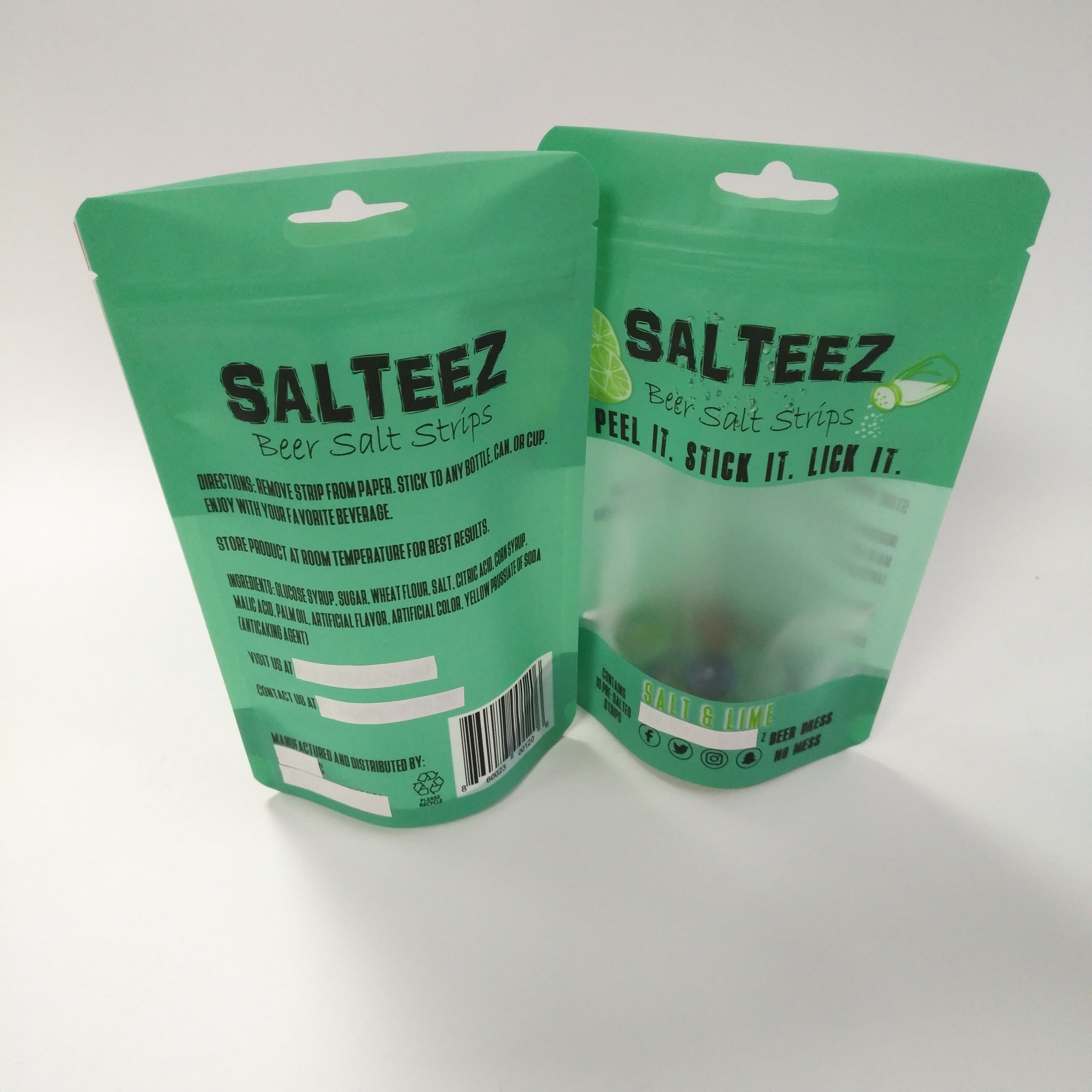 Clear Window CMYK 100mic Stand Up Zipper Pouch có dây kéo